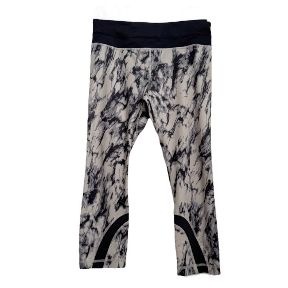 LULULEMON Run: Inspire Crop II All Luxtreme Great Granite Black Mojave Tan Sz 8